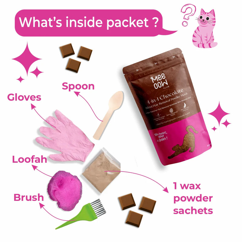 4-in-1 Chocolate Bikini Hair Removal Wax Powder Mask
